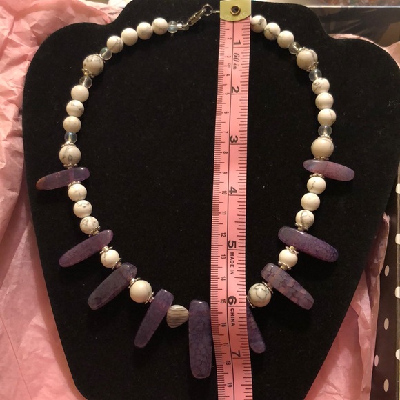 Agate and Amazonite Statement Necklace - Picture 5 of 5